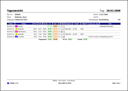 Ausdruck der Tagesansicht für einen Mitarbeiter