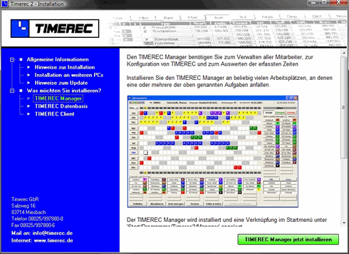 TIMEREC-Installationsassistent